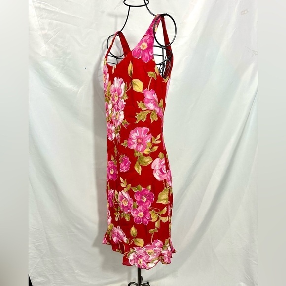 Vintage Andrea Polizzi for Rex Lester floral red mini dress size 6 - Picture 7 of 10